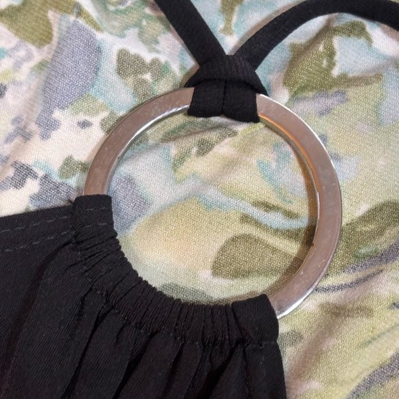 Y2K Vintage A. BYER Floral Sleeveless Blouse with Keyhole Ring Detail - Medium - Picture 4 of 12